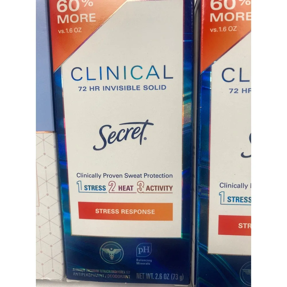 Secret Clinical Stress Response Invisible Solid Antiperspirant 2.6 oz Lot of 4